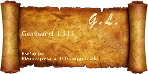 Gerhard Lili névjegykártya